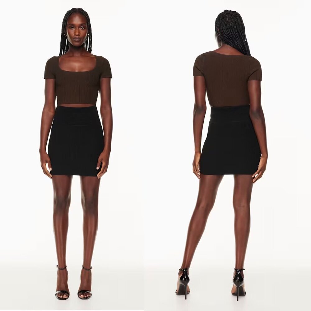 New Babaton Sculpt Knit Mini Black Skirt Size M